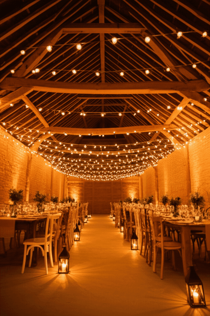 Rustic barn styled for a wedding with WedVis
