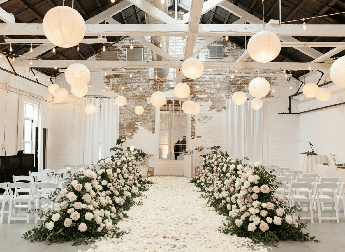 Venue transformed with romantic garden aesthetic